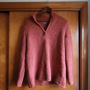Cozy Brick Quarter-Zip Fleece Pullover